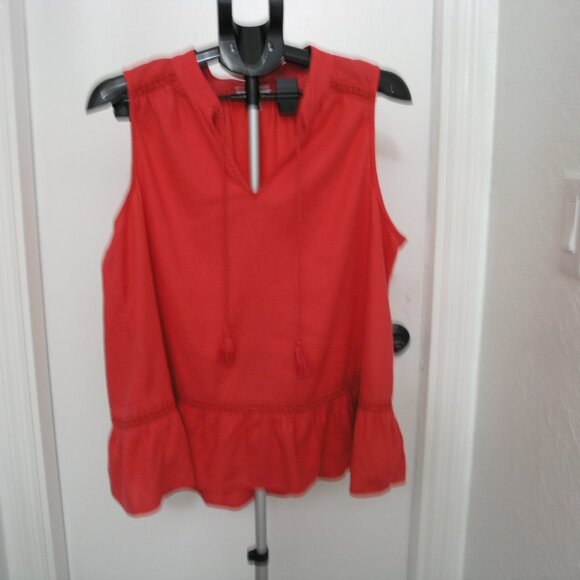 Crown and Ivy Linen/Rayon Women's Red Tanktop Size XL - Picture 1 of 10